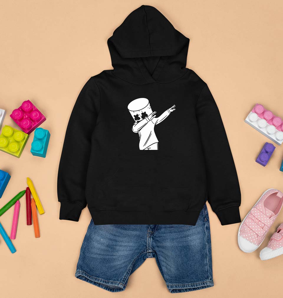 Dab Marshmello Kids Hoodie for Boy/Girl-0-1 Year(22 Inches)-Black-Ektarfa.online