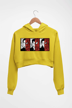 Load image into Gallery viewer, Spiderman Superhero Crop HOODIE FOR WOMEN-Mustard Yelow-Ektarfa.online

