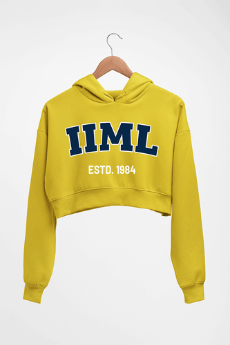 IIM Lucknow Crop HOODIE FOR WOMEN-Mustard Yellow-Ektarfa.online