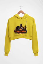 Load image into Gallery viewer, Game of War Crop HOODIE FOR WOMEN-Mustard Yellow-Ektarfa.online
