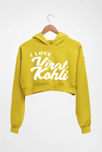 Load image into Gallery viewer, Virat Kohli Crop HOODIE FOR WOMEN-Mustard Yellow-Ektarfa.online
