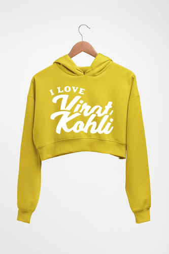 Virat Kohli Crop HOODIE FOR WOMEN-Mustard Yellow-Ektarfa.online
