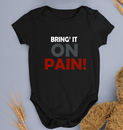 Gym Pain Kids Romper For Baby Boy/Girl-Black-Ektarfa.online