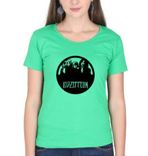 Load image into Gallery viewer, Led Zeppelin T-Shirt for Women-Flag Green-Ektarfa.online
