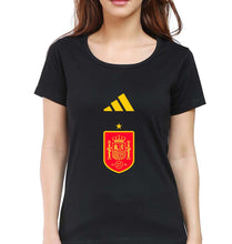Load image into Gallery viewer, Spain Football T-Shirt for Women-Black-Ektarfa.online
