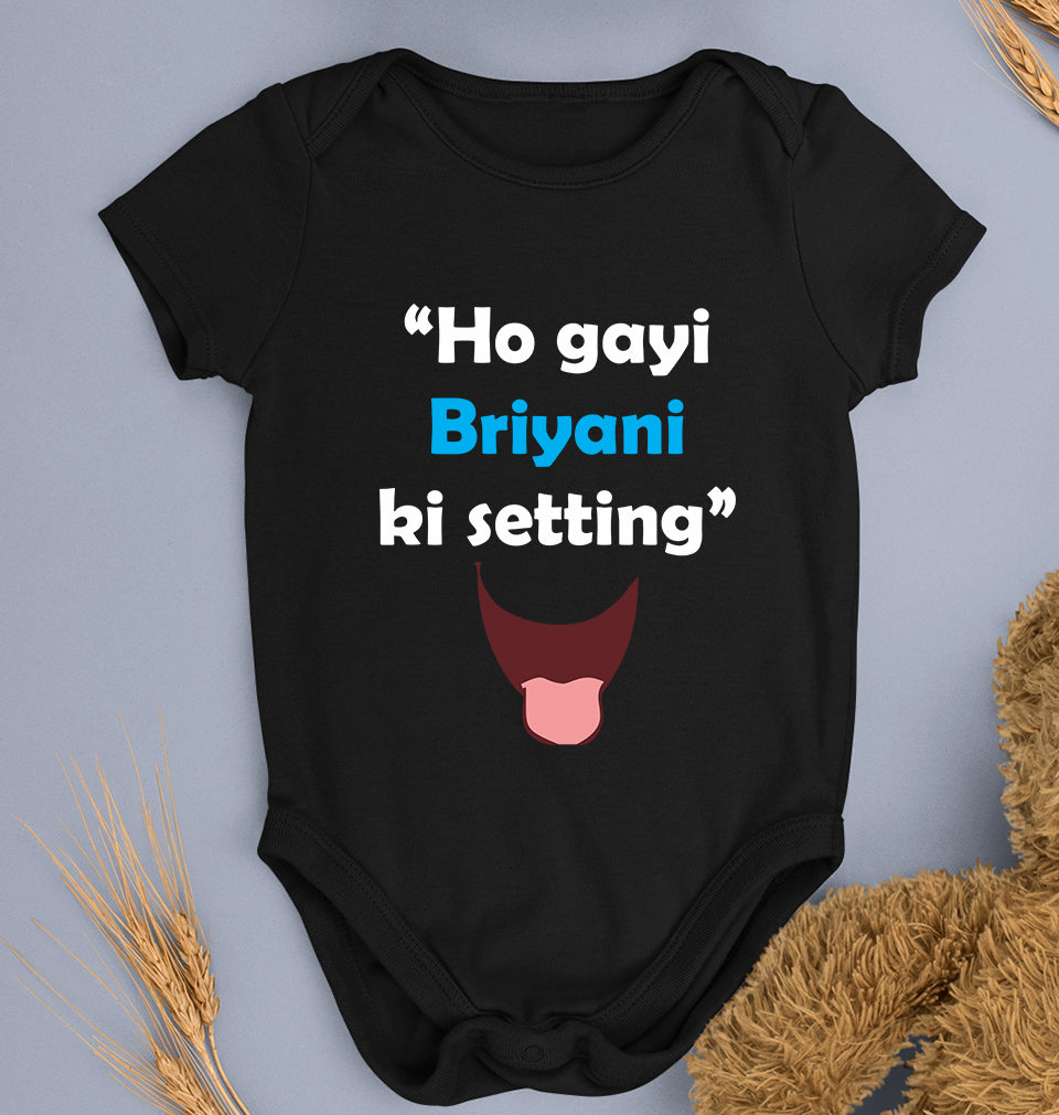 Biryani Kids Romper For Baby Boy/Girl-Black-Ektarfa.online