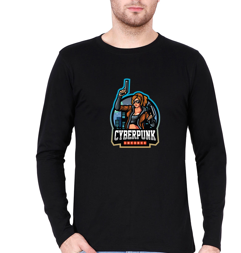 Cyberpunk Full Sleeves T-Shirt for Men-Black-Ektarfa.online