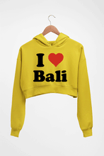 Load image into Gallery viewer, I Love Bali Crop HOODIE FOR WOMEN-Mustard Yellow-Ektarfa.online

