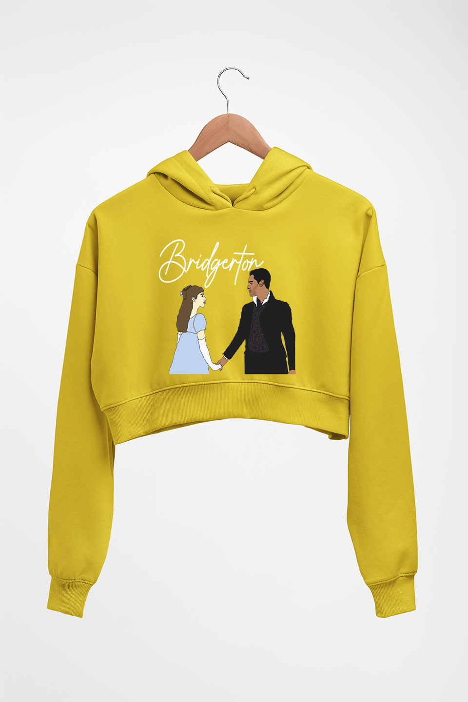 Bridgerton Crop HOODIE FOR WOMEN-Mustard Yellow-Ektarfa.online