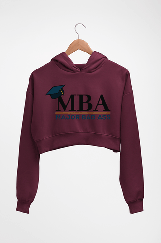 MBA Crop HOODIE FOR WOMEN-Maroon-Ektarfa.online