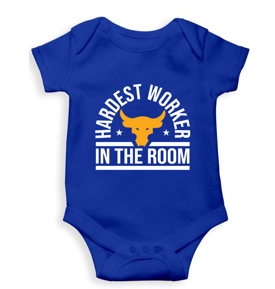 Hardest Worker In the Room Gym Kids Romper For Baby Boy/Girl-Royal Blue-Ektarfa.online