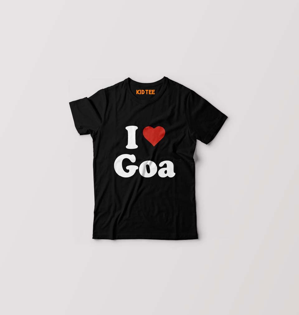 I Love Goa Kids T-Shirt for Boy/Girl-Black-Ektarfa.online