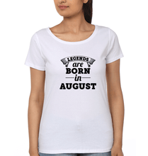 Load image into Gallery viewer, Legends are Born in August T-Shirt for Women-White-Ektarfa.online
