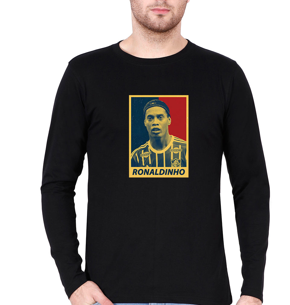 Ronaldinho Full Sleeves T-Shirt for Men-Black-Ektarfa.online