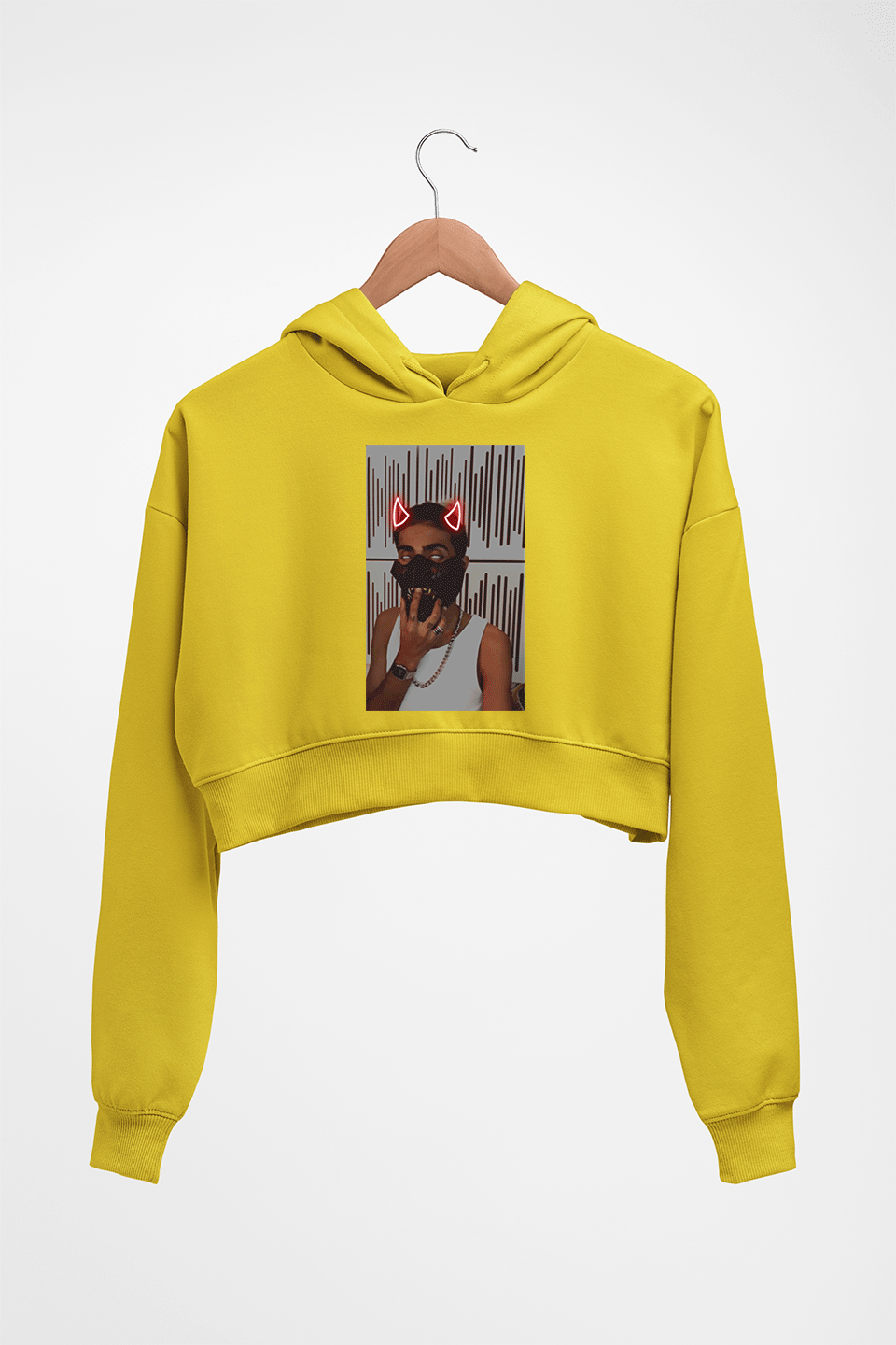MC Stan Crop HOODIE FOR WOMEN-Mustard Yellow-Ektarfa.online