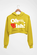 Load image into Gallery viewer, Fish Funny Crop HOODIE FOR WOMEN-Mustard Yellow-Ektarfa.online
