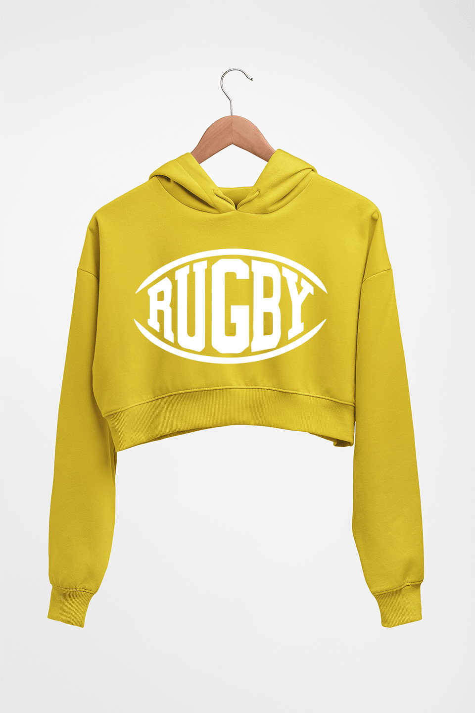Rugby Crop HOODIE FOR WOMEN-Mustard Yellow-Ektarfa.online