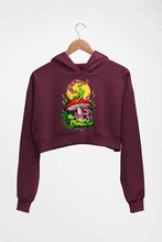 Load image into Gallery viewer, Trippy Psychedelic Weed Stoned Crop HOODIE FOR WOMEN-Maroon-Ektarfa.online
