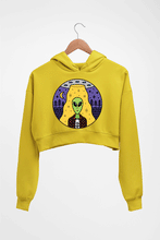 Load image into Gallery viewer, Alien Crop HOODIE FOR WOMEN-Mustard Yellow-Ektarfa.online
