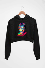 Load image into Gallery viewer, John Lennon Crop HOODIE FOR WOMEN-Black-Ektarfa.online
