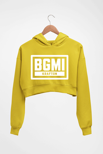 Battlegrounds Mobile India (BGMI) Crop HOODIE FOR WOMEN-Mustard Yellow-Ektarfa.online