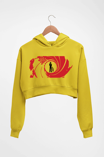James Bond 007 Crop HOODIE FOR WOMEN-Mustard Yellow-Ektarfa.online