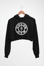 Load image into Gallery viewer, Gold&#39;s Gym Crop HOODIE FOR WOMEN-Black-Ektarfa.online
