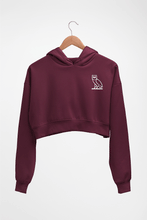 Load image into Gallery viewer, OVO Logo Crop HOODIE FOR WOMEN-Maroon-Ektarfa.online
