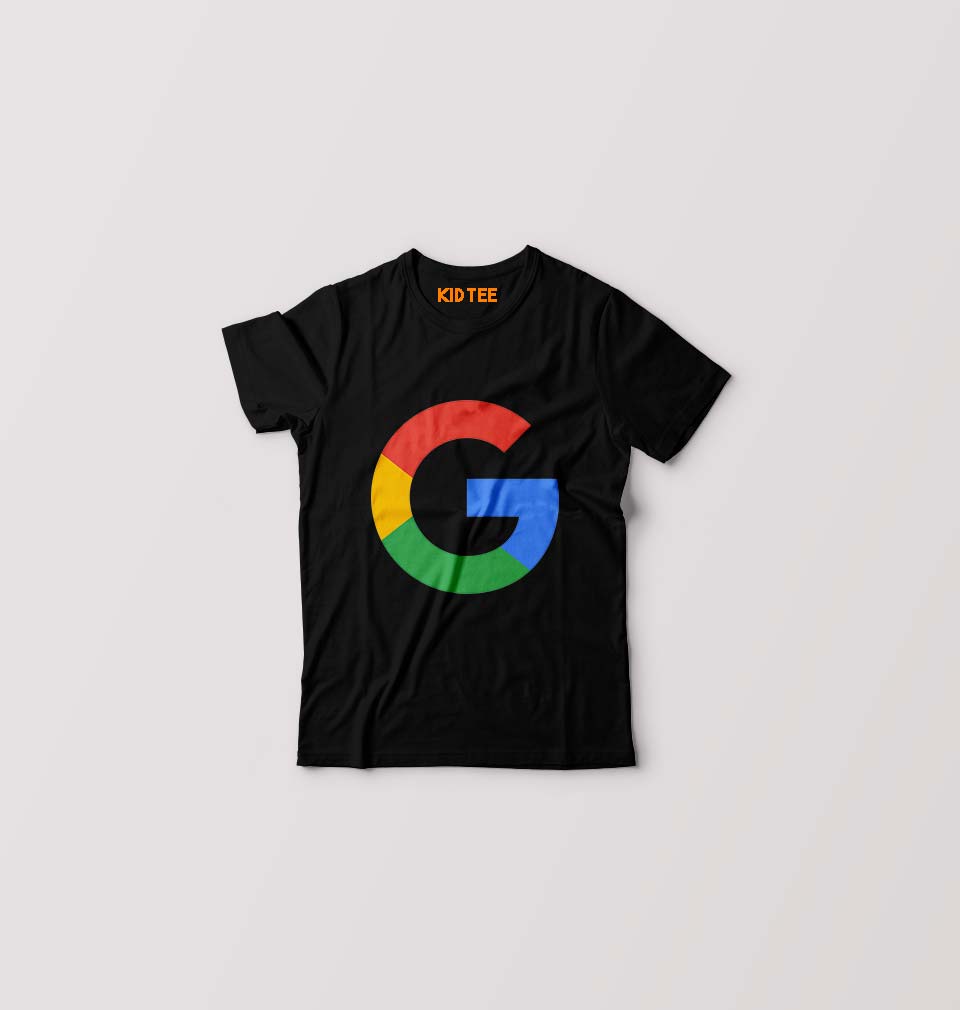 Google Kids T-Shirt for Boy/Girl-Black-Ektarfa.online
