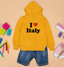 Load image into Gallery viewer, I Love Italy Kids Hoodie for Boy/Girl-Mustard Yellow-Ektarfa.online

