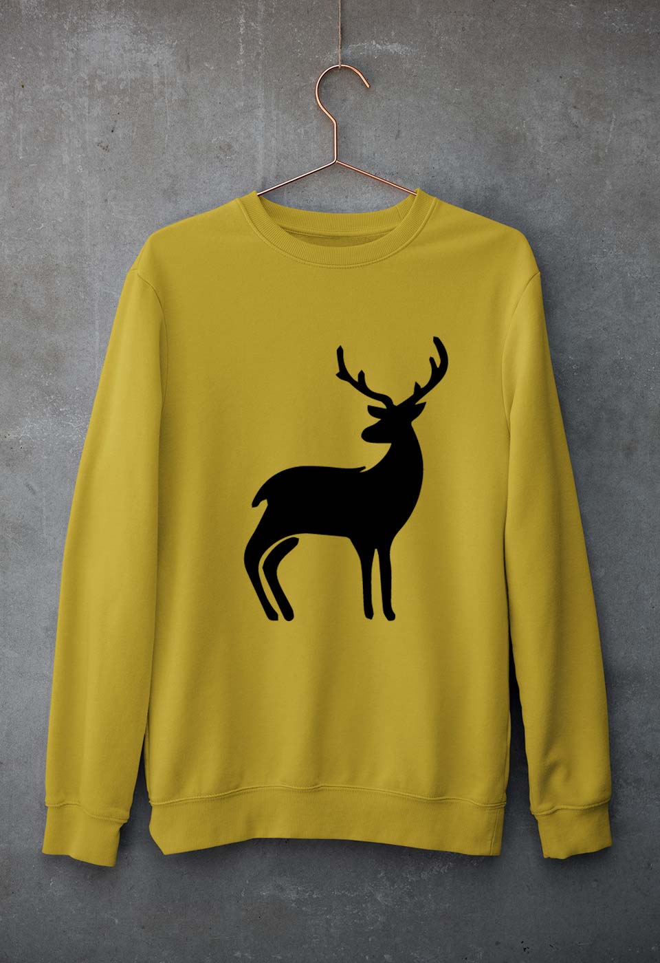 Deer Unisex Sweatshirt for Men/Women-Mustard Yellow-Ektarfa.online