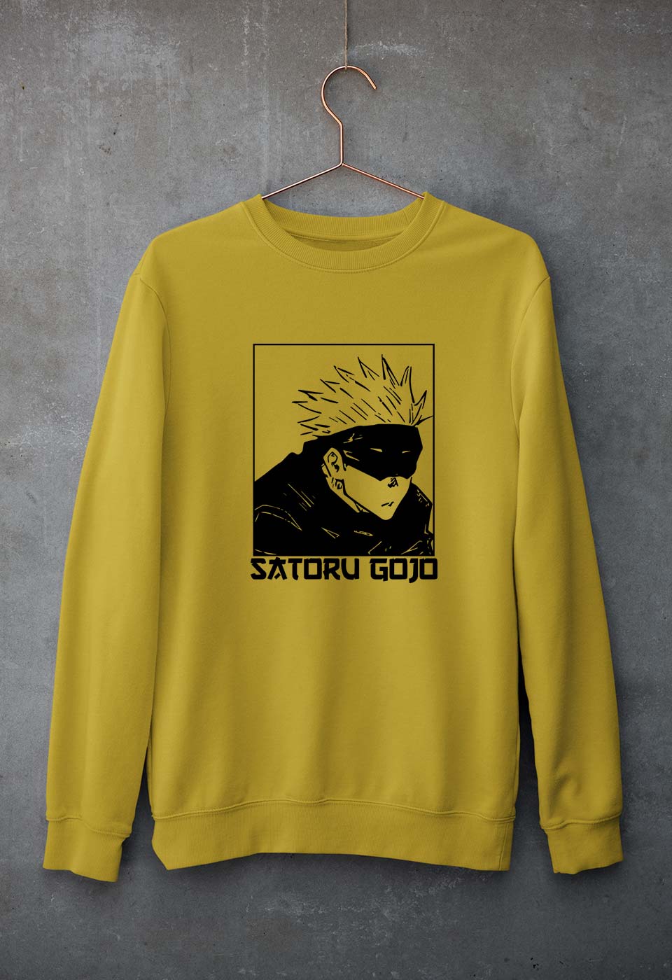 Gojo Satoru Anime Unisex Sweatshirt for Men/Women-Mustard Yellow-Ektarfa.online