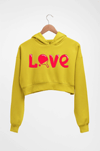 Load image into Gallery viewer, Love Table Tennis (TT) Crop HOODIE FOR WOMEN-Mustard Yellow-Ektarfa.online
