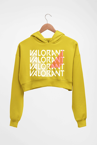 Valorant Crop HOODIE FOR WOMEN-Mustard Yellow-Ektarfa.online