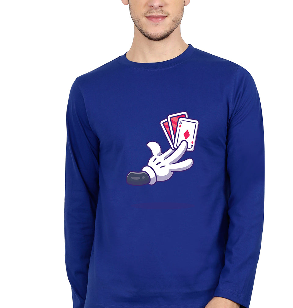 Poker Full Sleeves T-Shirt for Men-Royal Blue-Ektarfa.online