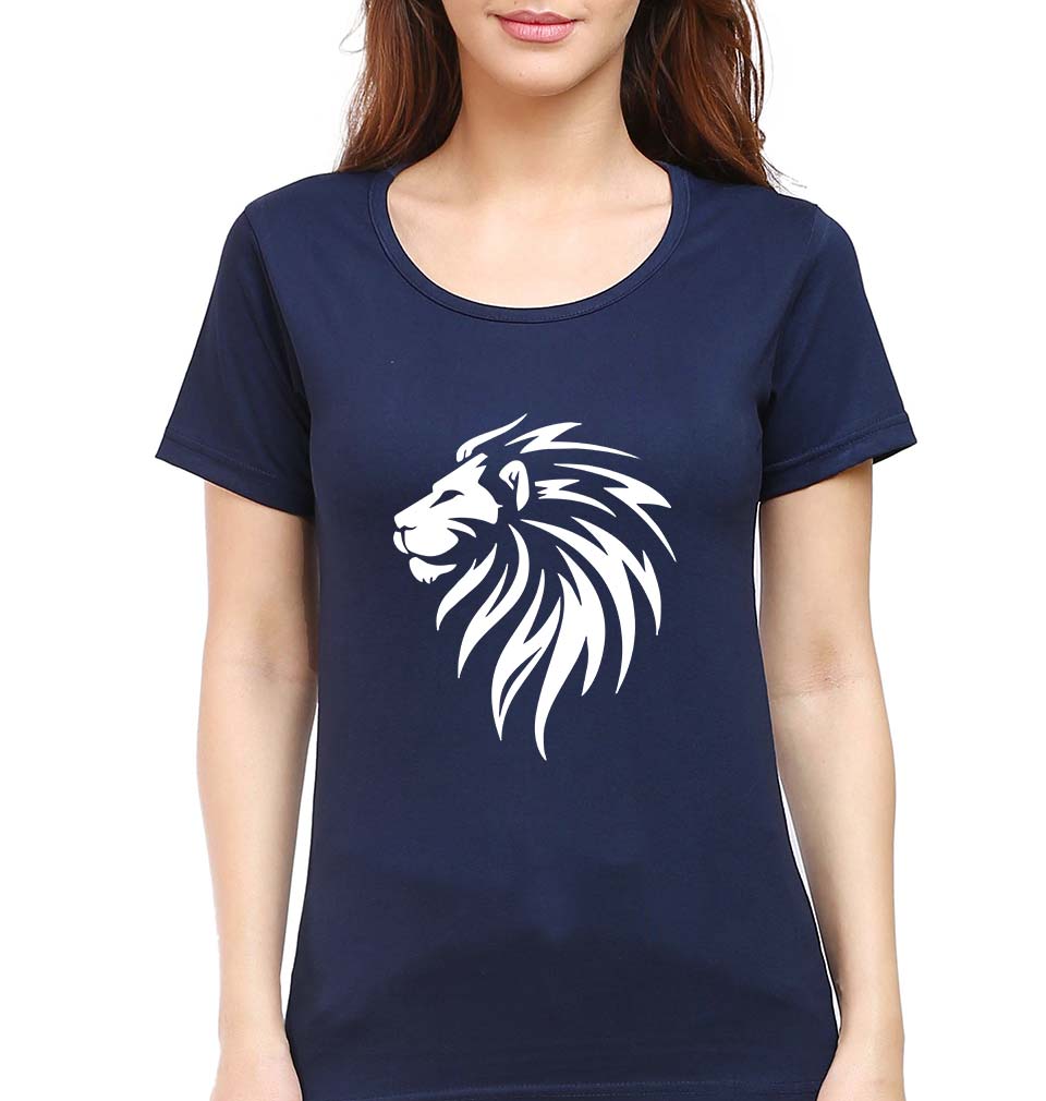 Lion T-Shirt for Women-Navy Blue-Ektarfa.online