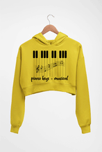 Load image into Gallery viewer, Piano Crop HOODIE FOR WOMEN-Mustard Yellow-Ektarfa.online
