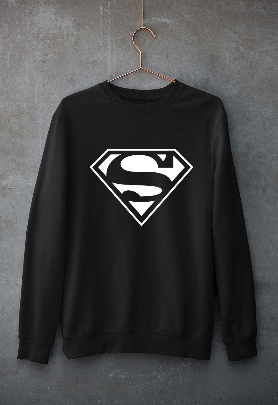Superman Superhero Unisex Sweatshirt for Men/Women-Black-Ektarfa.online