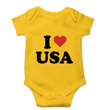 Load image into Gallery viewer, I Love USA Kids Romper For Baby Boy/Girl-0-5 Months(18 Inches)-Yellow-Ektarfa.online
