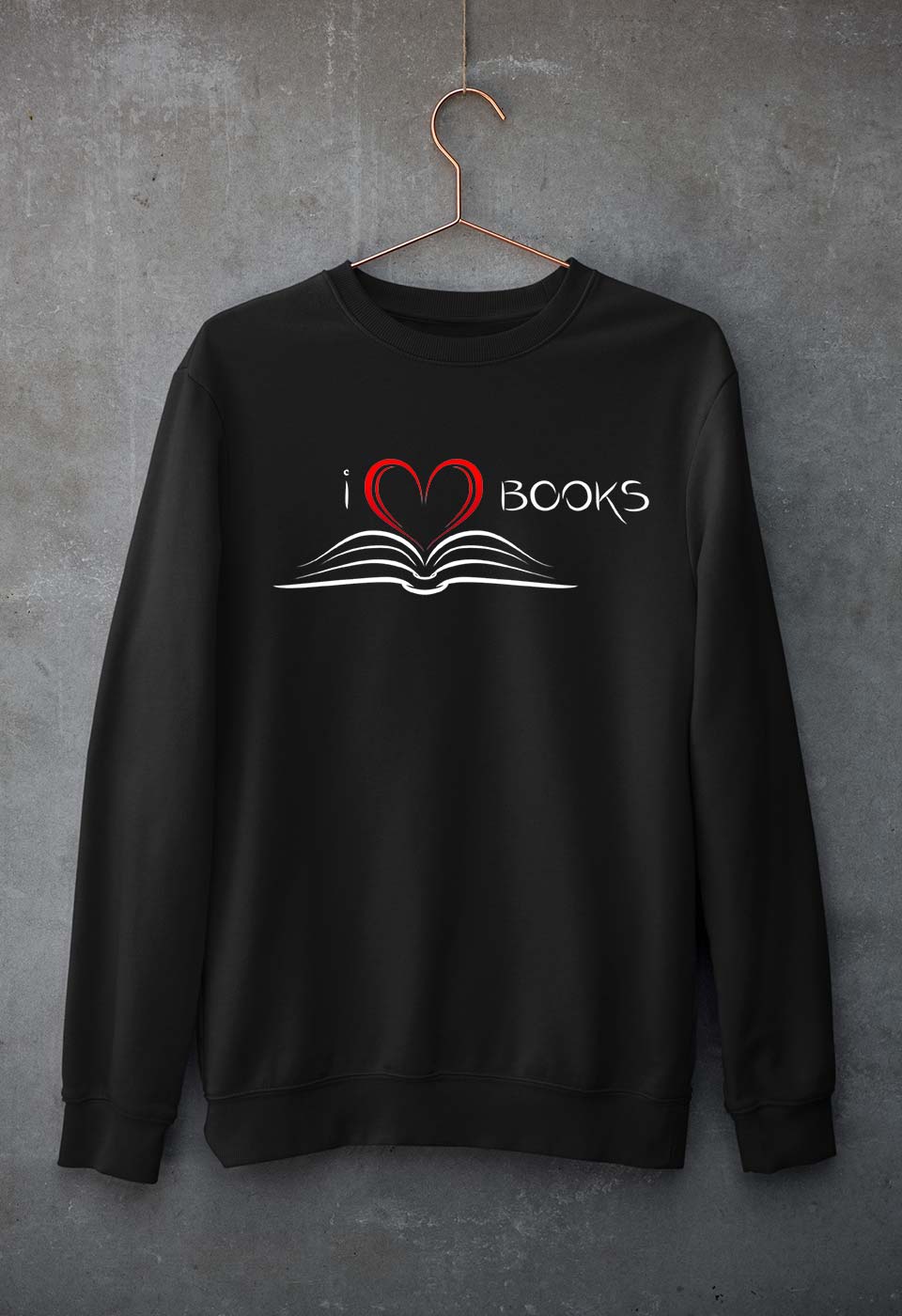 Love Books Unisex Sweatshirt for Men/Women-Black-Ektarfa.online