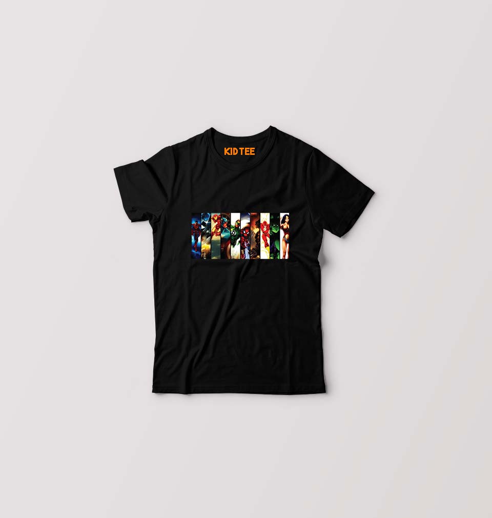 Superhero Kids T-Shirt for Boy/Girl-Black-Ektarfa.online