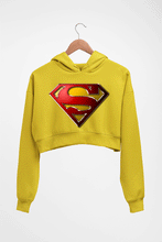 Load image into Gallery viewer, Superman Superhero Crop HOODIE FOR WOMEN-Mustard Yellow-Ektarfa.online
