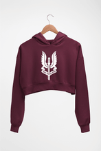 Load image into Gallery viewer, Who Dares Wins Balidaan Army Crop HOODIE FOR WOMEN-Maroon-Ektarfa.online
