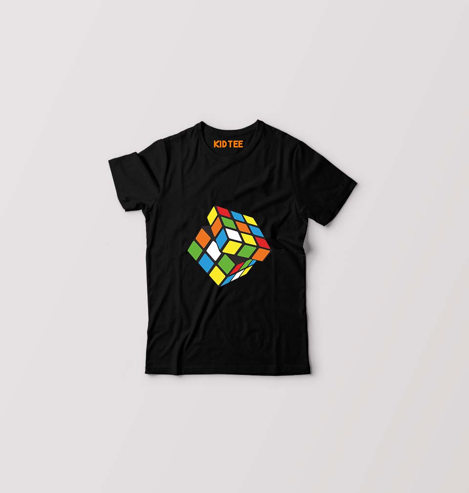 Rubik's Cube Kids T-Shirt for Boy/Girl-Black-Ektarfa.online