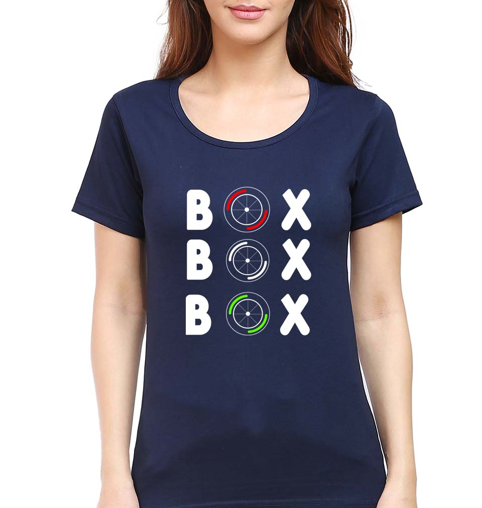 Formula 1(F1) T-Shirt for Women-XS(32 Inches)-Navy Blue-Ektarfa.online