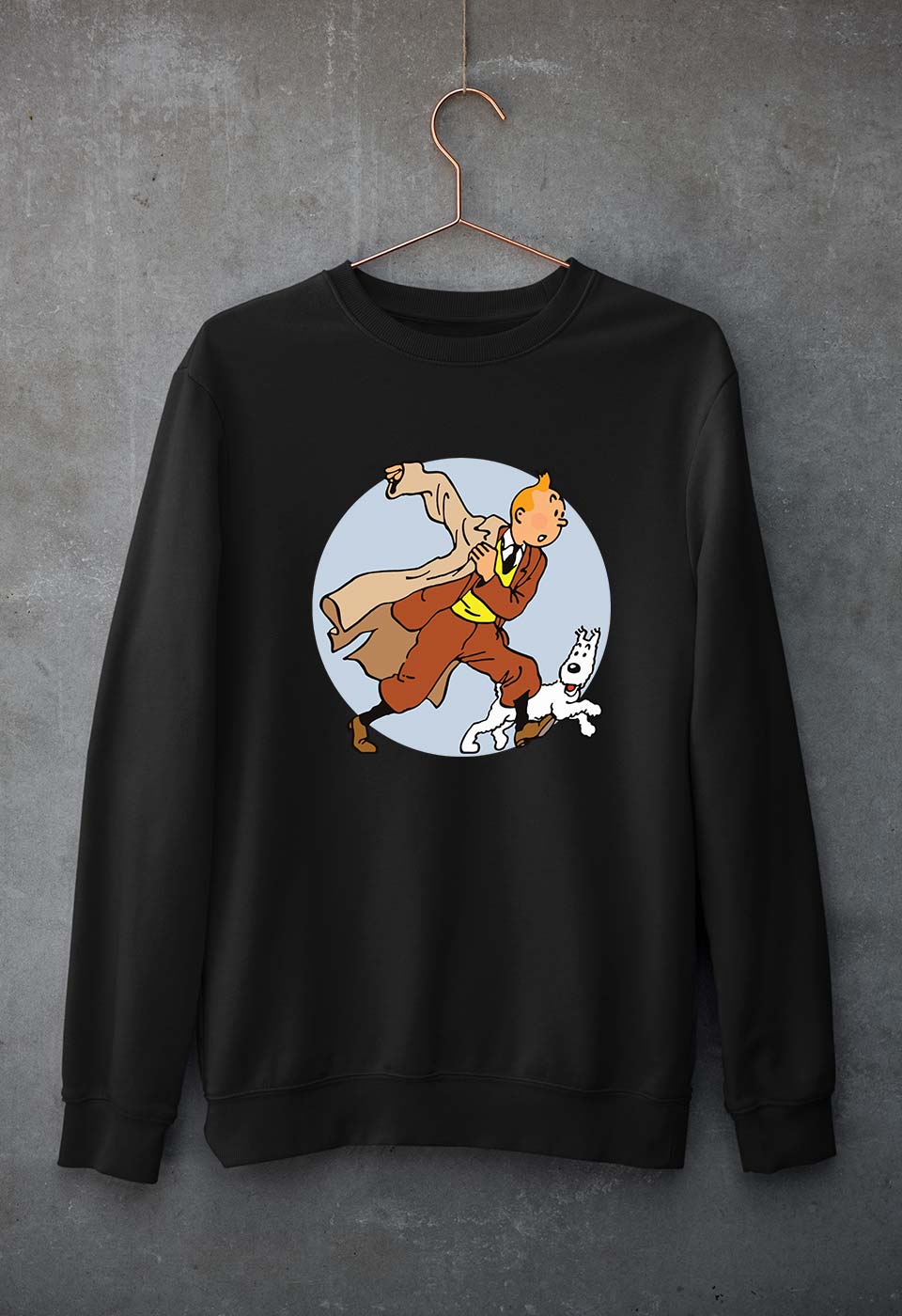 Tintin Unisex Sweatshirt for Men/Women-Black-Ektarfa.online