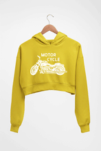 Load image into Gallery viewer, Motorcycle Crop HOODIE FOR WOMEN-Mustard Yellow-Ektarfa.online
