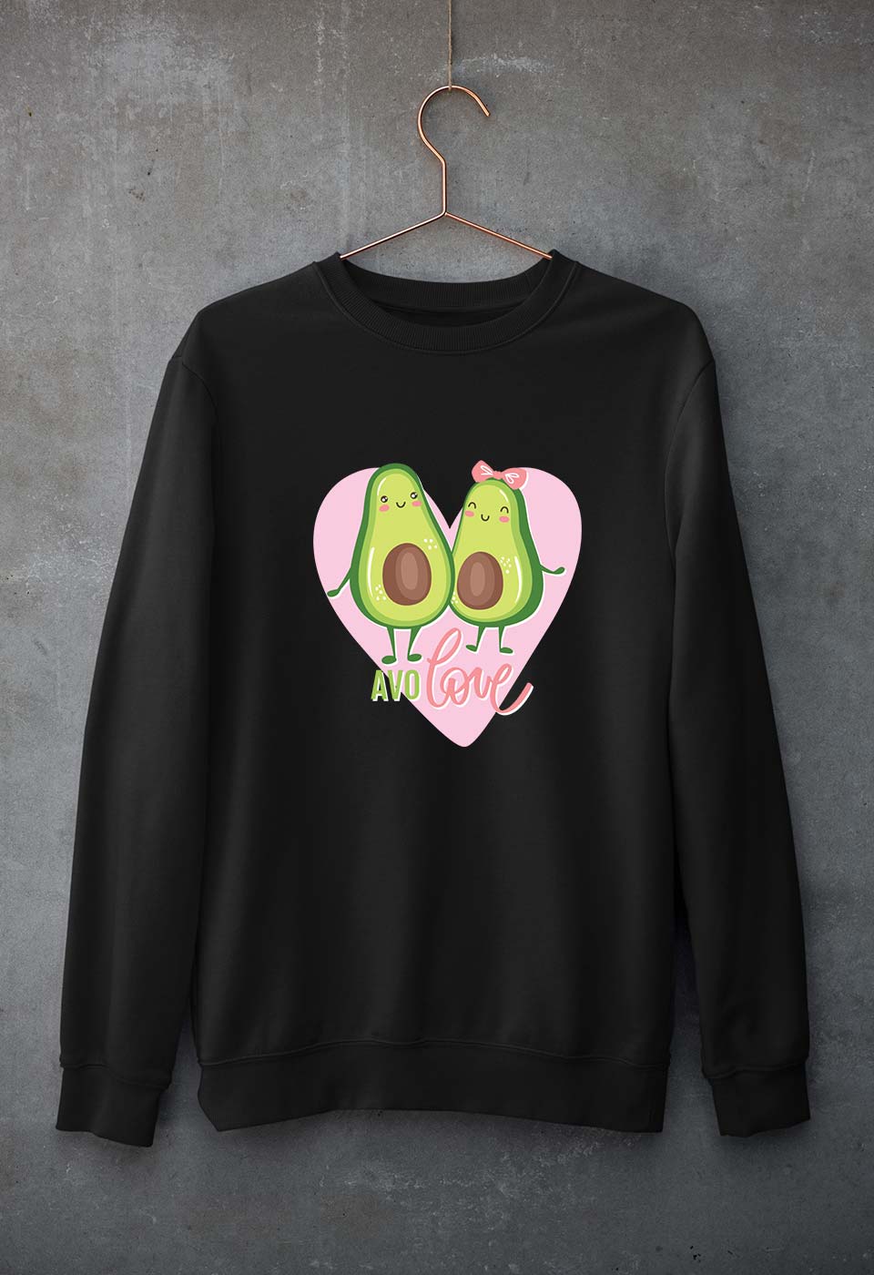 Avocado Love Unisex Sweatshirt for Men/Women-Black-Ektarfa.online