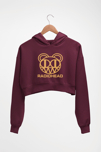 Radiohead Crop HOODIE FOR WOMEN-Maroon-Ektarfa.online