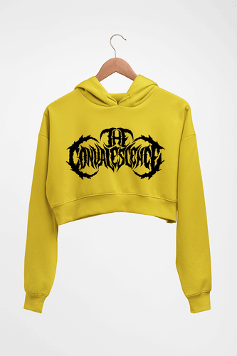 The Convalescence Crop HOODIE FOR WOMEN-Mustard Yellow-Ektarfa.online